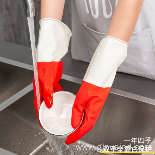 double color heat resistance cleaning household latex glove